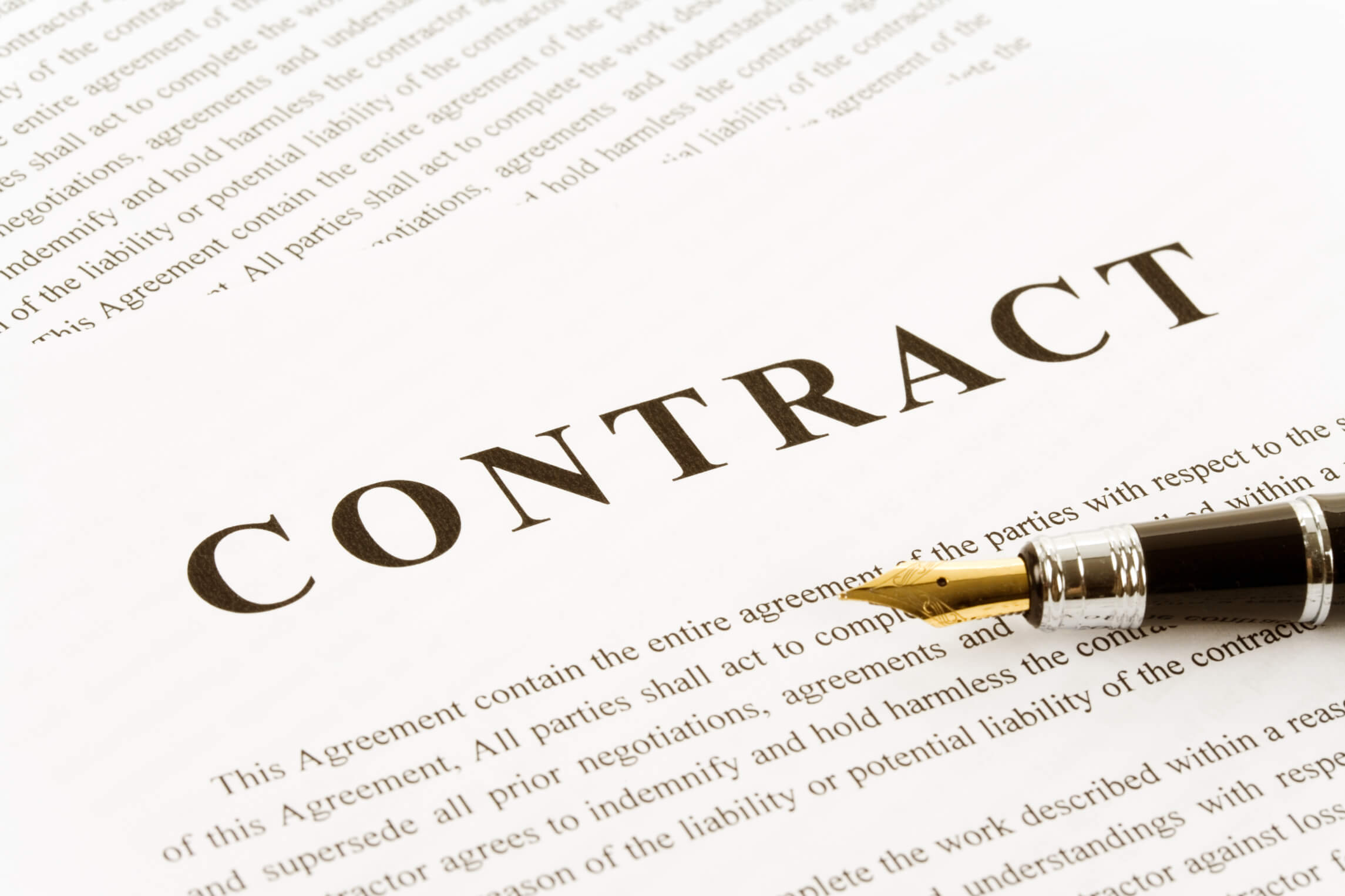 contract and pen